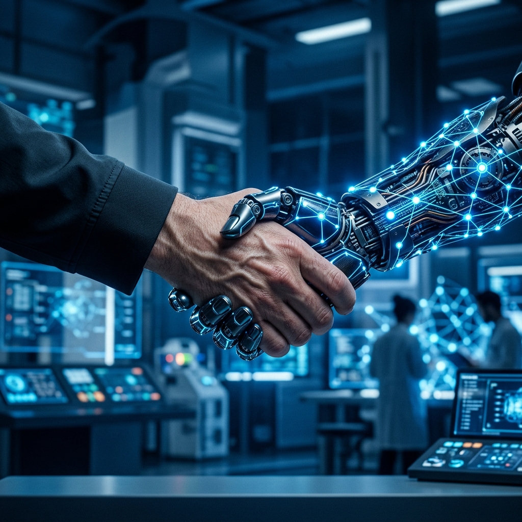 AI and Human Handshake