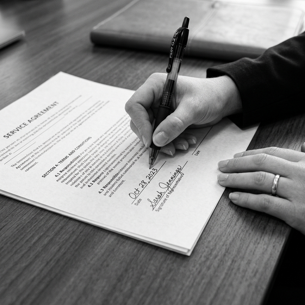 Hand writing on document